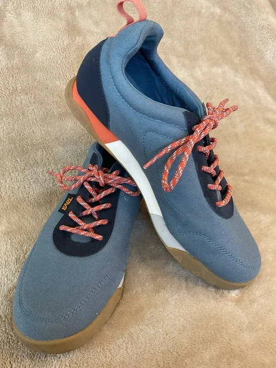 Teva Blue Canvas Wyldand Sneakers Patterned Laces Size 7.5 - Picture 4 of 6